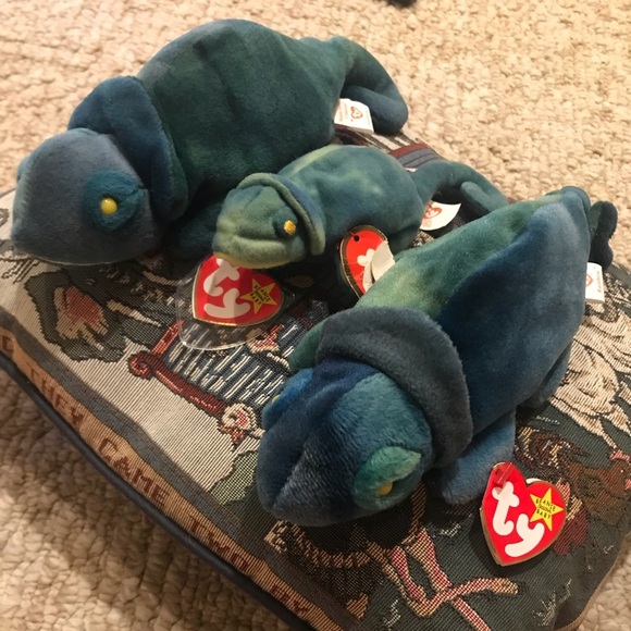 Ty Beanie Babies 1993-97 Rainbow Chameleon Bundle - Picture 2 of 7